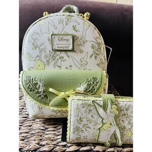 Loungefly Disney Peter Pan Tinker Bell Floral Allover Print Mini Backpack